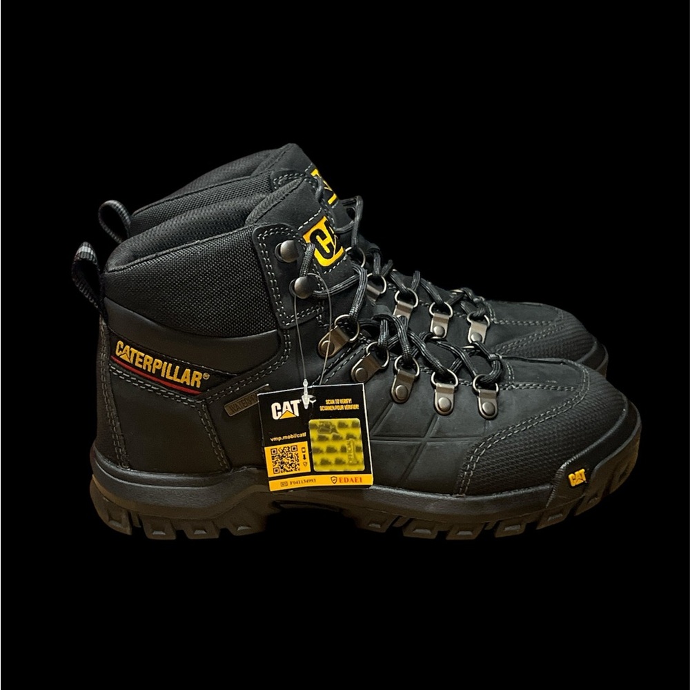 Size 7 - CAT Threshold Men's Waterproof Steel Toe Work Boot - Black